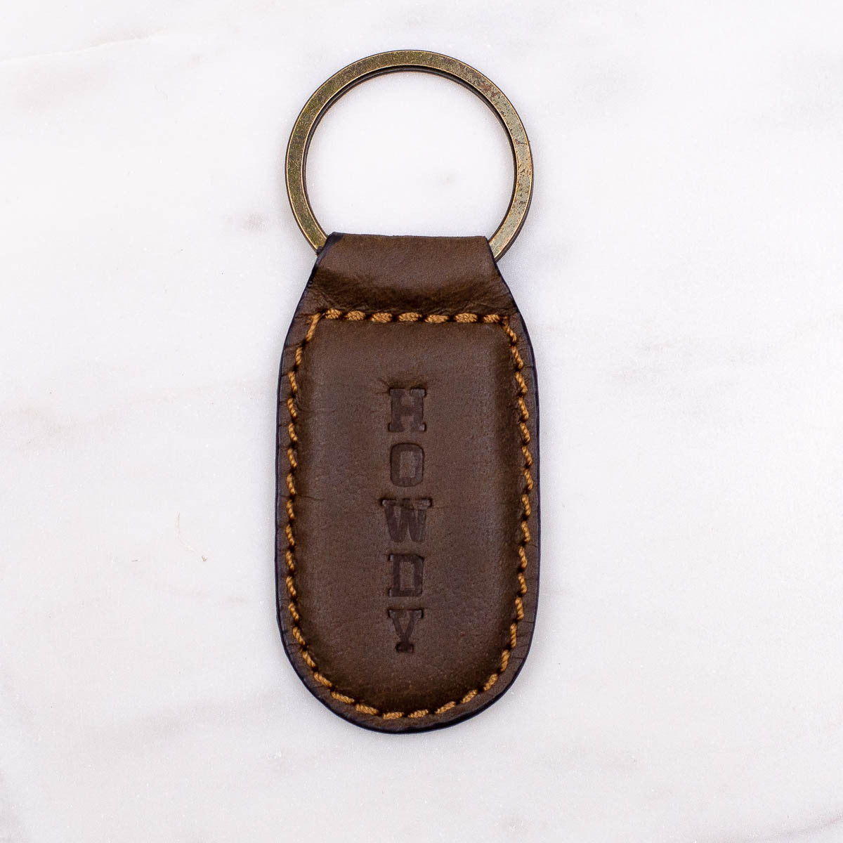 HOWDY Leather Embossed Keychain