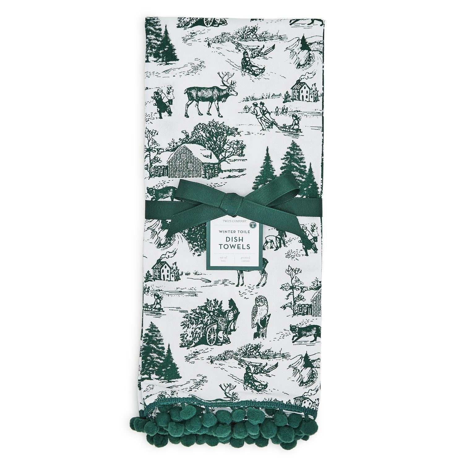 Forest Christmas Set of 2 Dish Towels