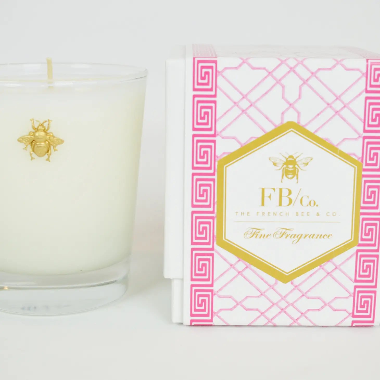 Candle with Gold Bee in Pink - Hermes Scent