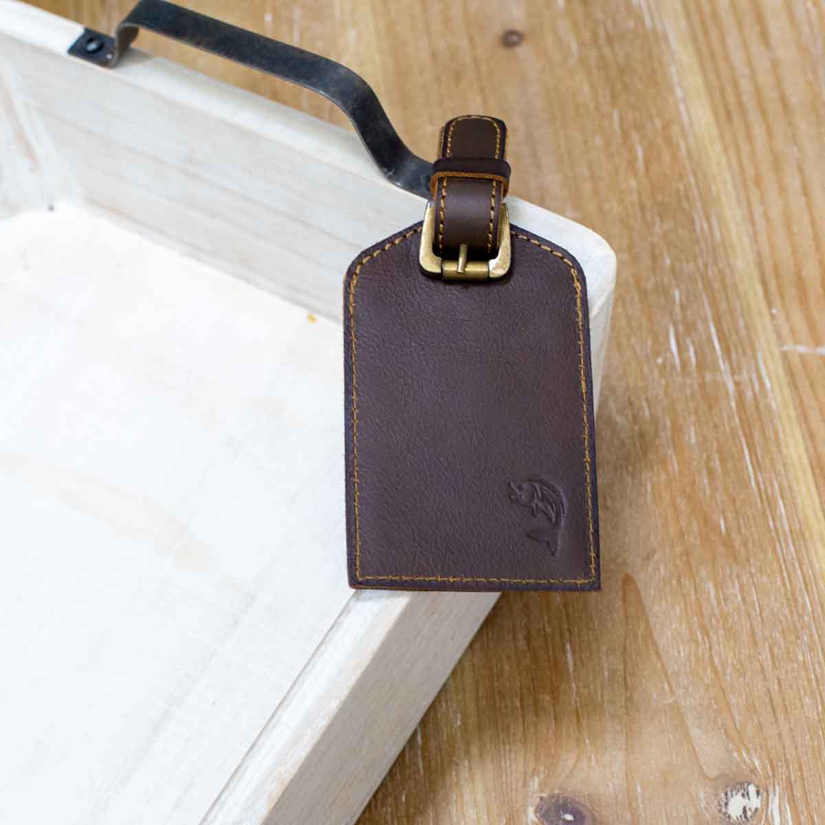 Fish Leather Embossed Luggage Tag
