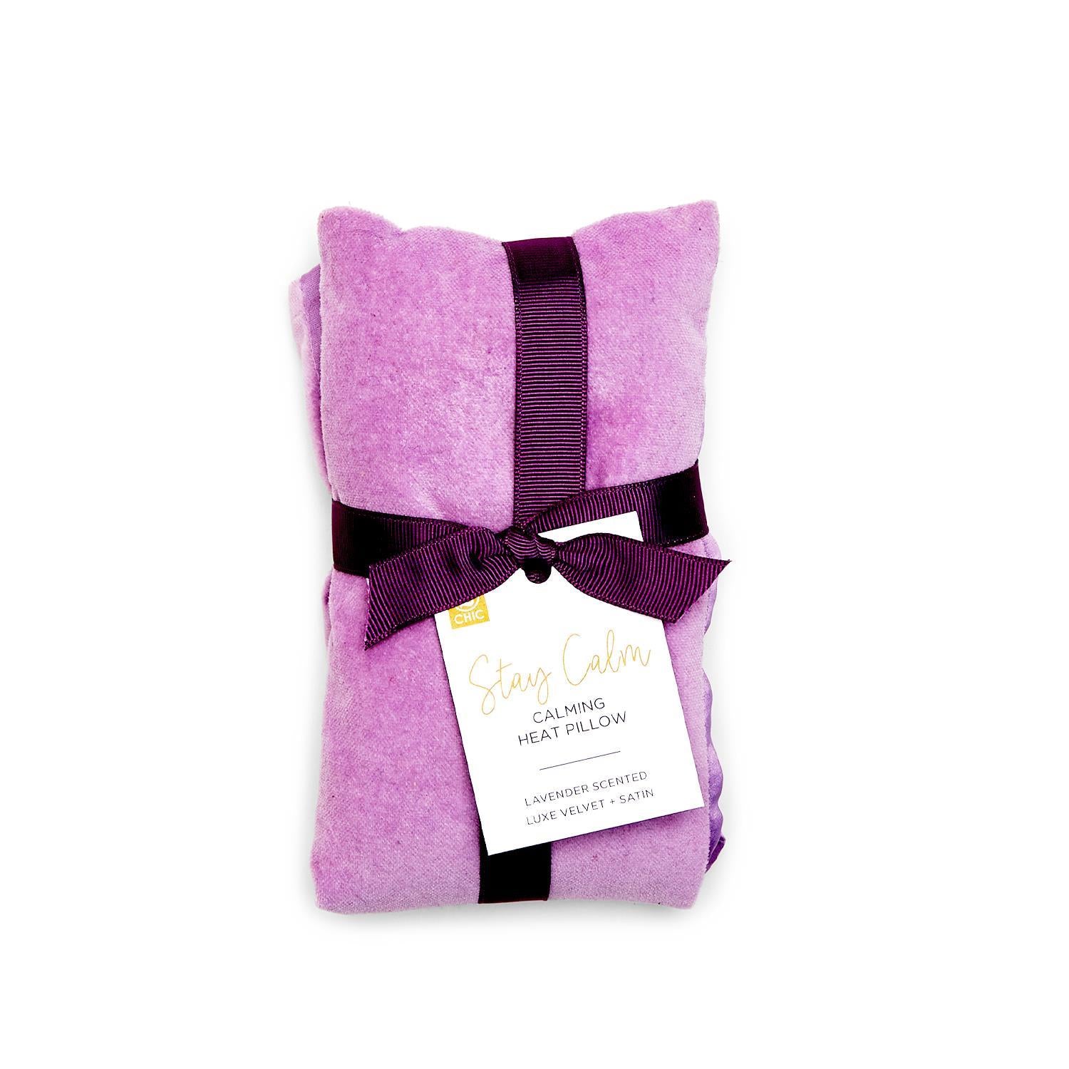 Luxe Velvet and Satin Lavender Scented Calming Heat Pillow