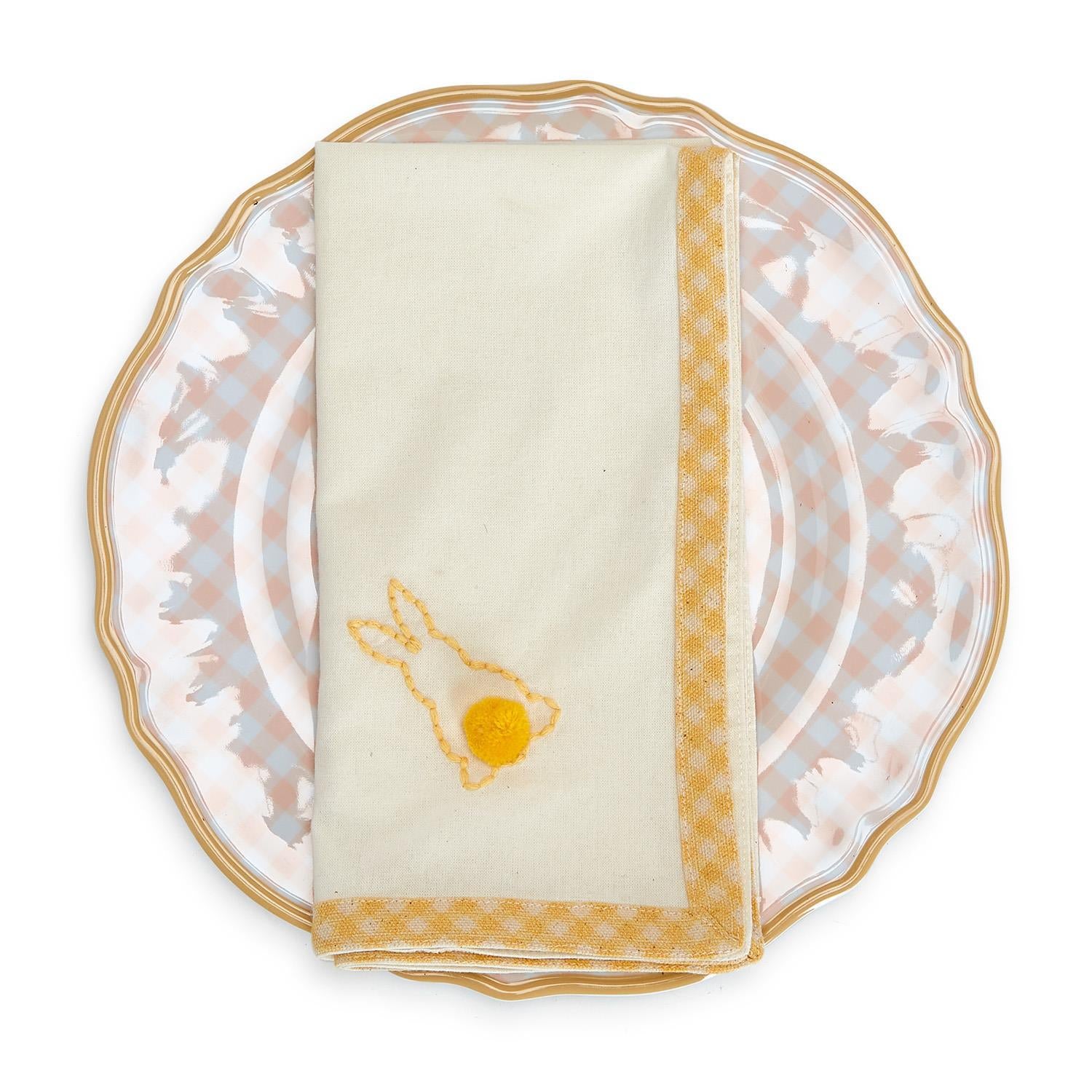 Gingham Garden Melamine Dinner Plates Set of 4 (Includes 4 Colors)