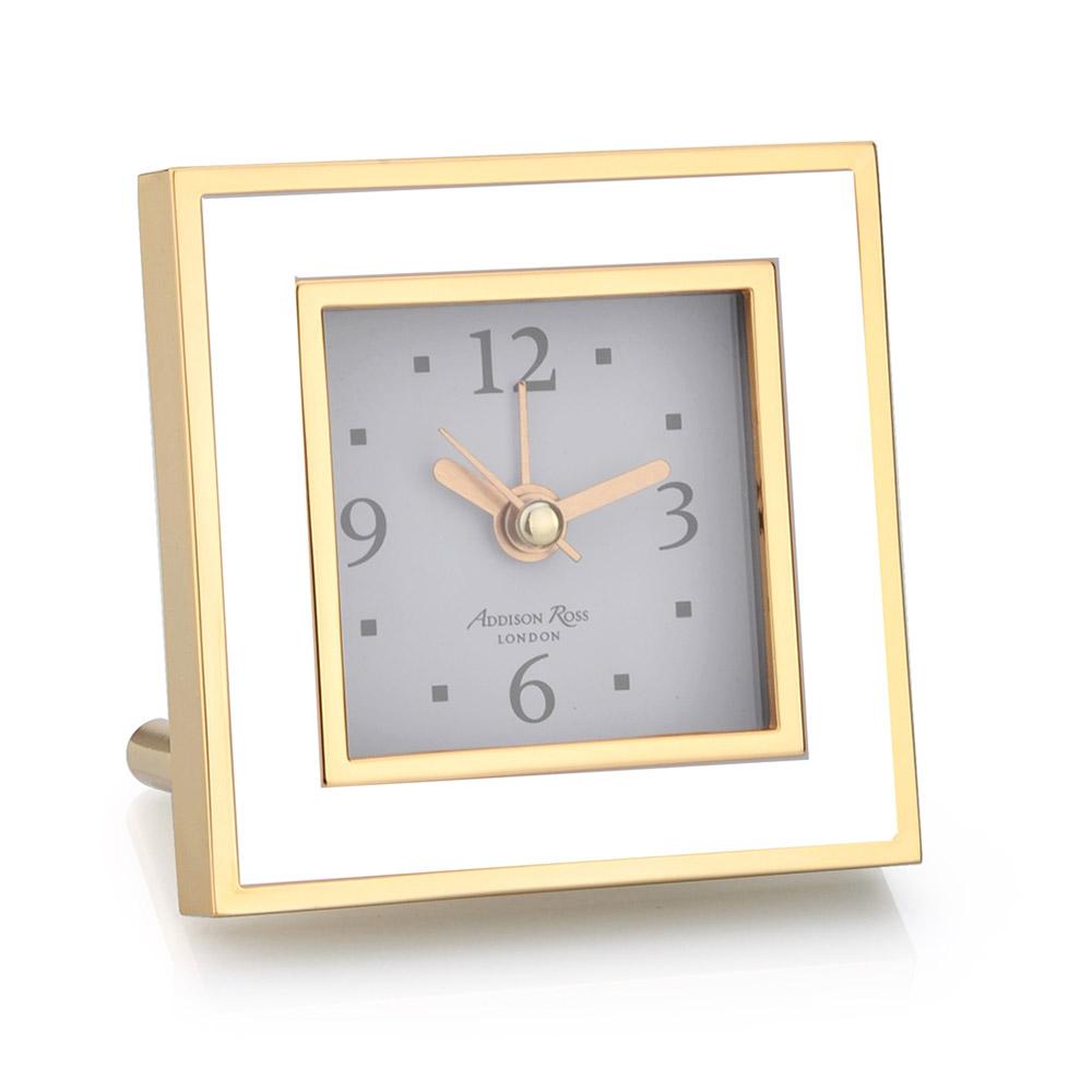 Enamel Square Alarm Clock, Assorted Colors