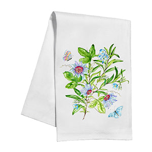 Blue Passion Flower and Australian Bluebell Kitchen Towel