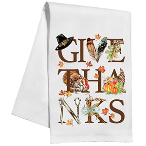 Give Thanks Fall Kitchen Towel