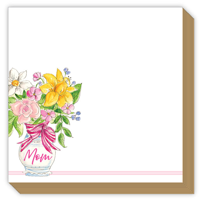 Mom Vases of Cut Flowers Luxe Notepad