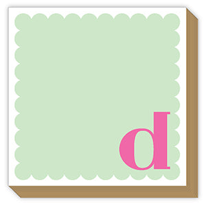 Luxe Scalloped Monogram Notepad, Assorted Letters