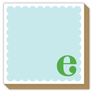 Mini Luxe Scalloped Monogram Notepad, Assorted Letters