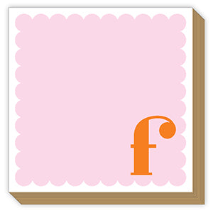 Luxe Scalloped Monogram Notepad, Assorted Letters