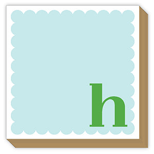 Luxe Scalloped Monogram Notepad, Assorted Letters