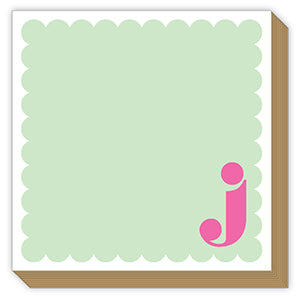 Luxe Scalloped Monogram Notepad, Assorted Letters