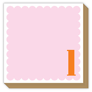 Luxe Scalloped Monogram Notepad, Assorted Letters