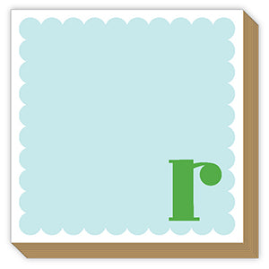 Luxe Scalloped Monogram Notepad, Assorted Letters
