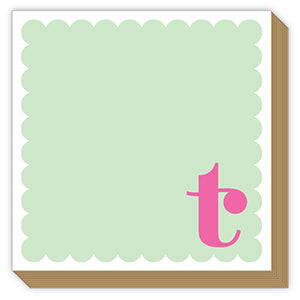 Luxe Scalloped Monogram Notepad, Assorted Letters
