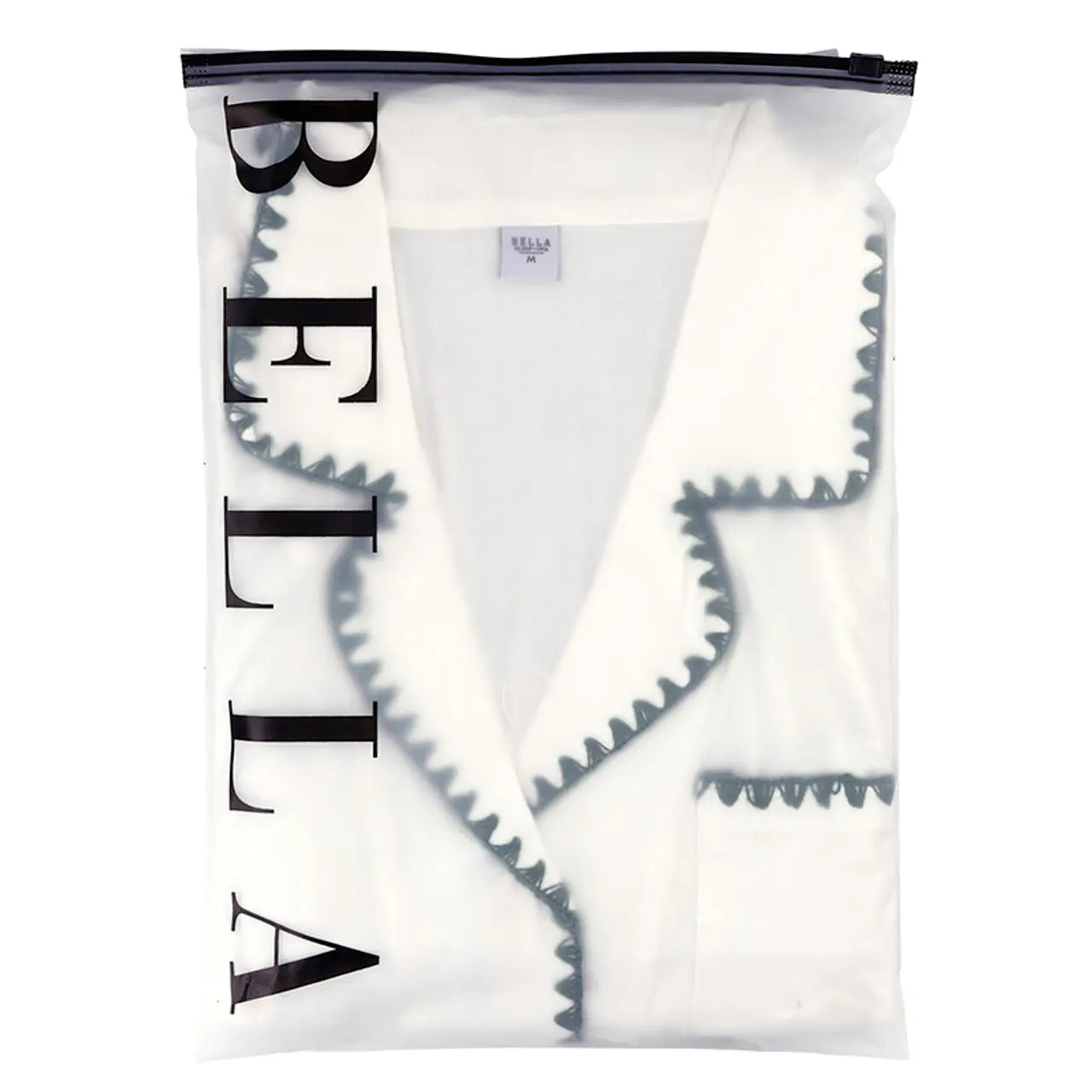 Short Bamboo Pj Set - White + Forest Green Whip Stitch