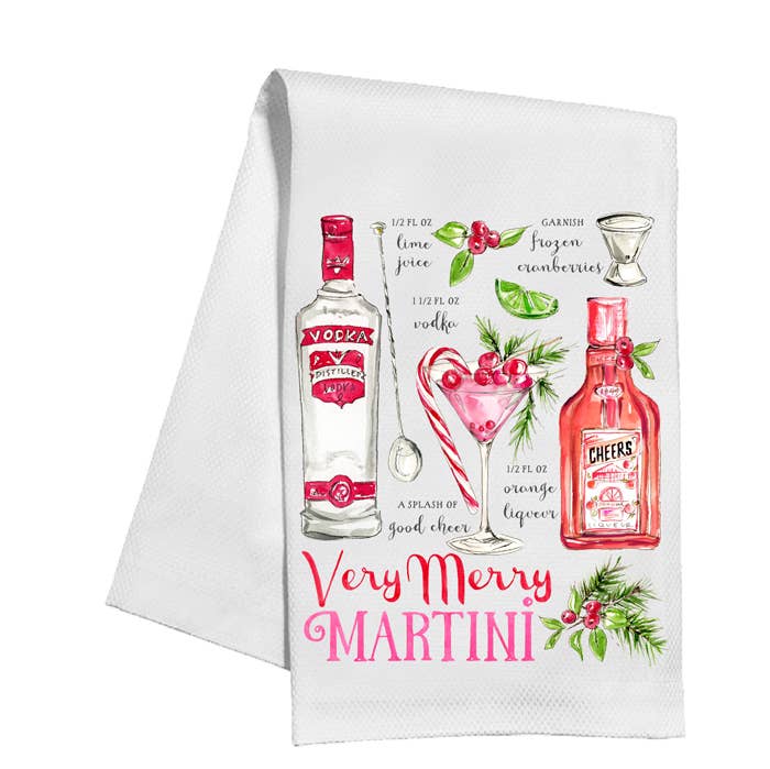 Very Merry Martini Kitchen Towel