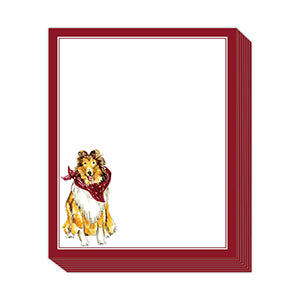 Collie with Maroon Bandana Notepad