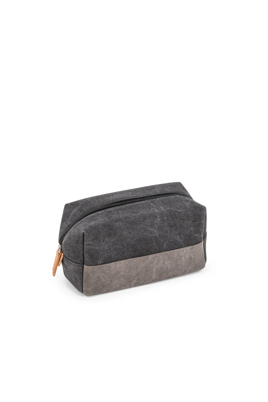 Men's Travel Toiletry Bag - Black & Gray Canvas