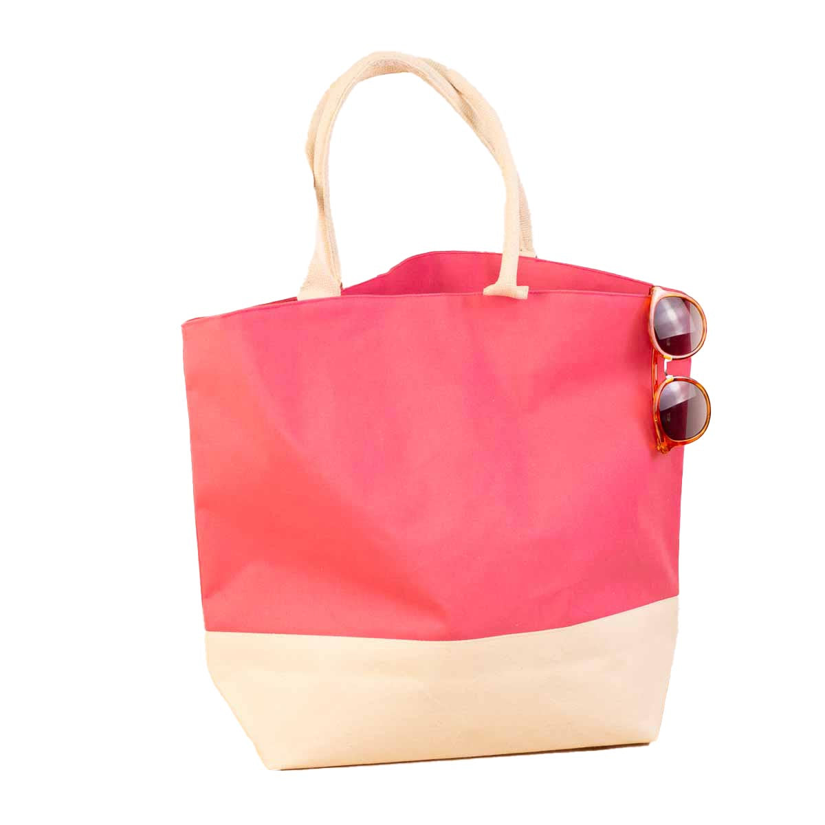 Tropical Tote in Pink/Natural