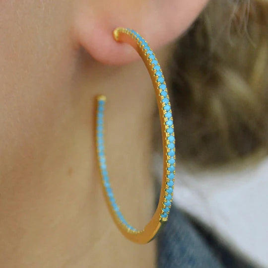 AC Pave Turquoise Hoop