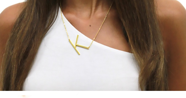 Large 925 Sterling Silver Gold Plated Initial Necklace, Assorted
