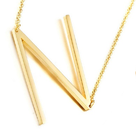 Large 925 Sterling Silver Gold Plated Initial Necklace, Assorted