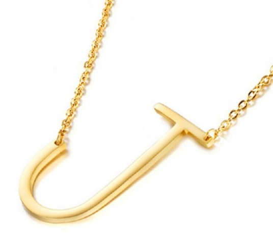 Large 925 Sterling Silver Gold Plated Initial Necklace, Assorted
