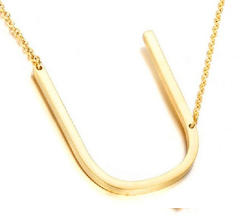 Large 925 Sterling Silver Gold Plated Initial Necklace, Assorted