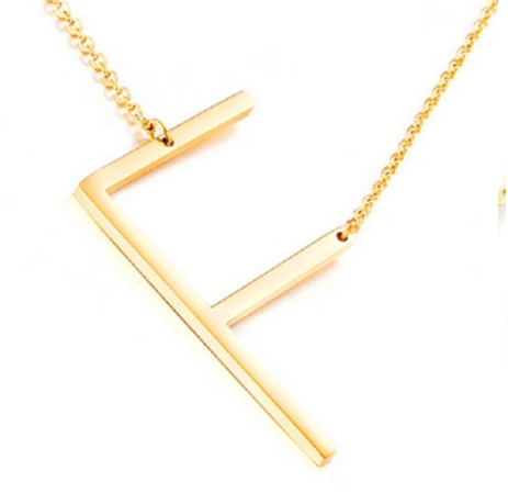 Large 925 Sterling Silver Gold Plated Initial Necklace, Assorted