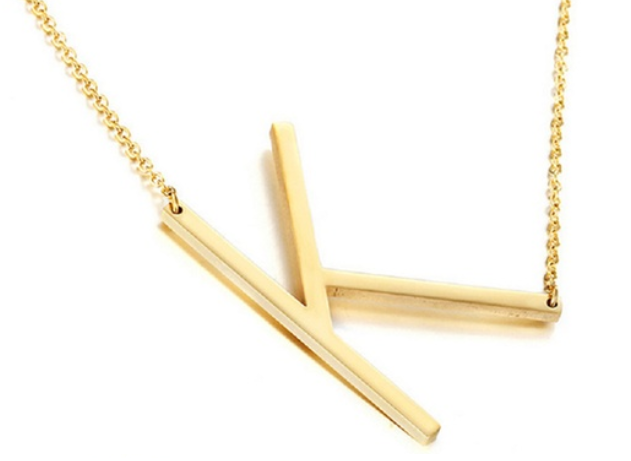 Large 925 Sterling Silver Gold Plated Initial Necklace, Assorted