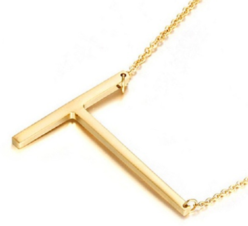 Large 925 Sterling Silver Gold Plated Initial Necklace, Assorted