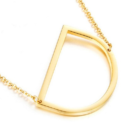 Large 925 Sterling Silver Gold Plated Initial Necklace, Assorted