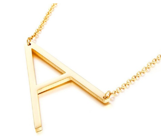 Large 925 Sterling Silver Gold Plated Initial Necklace, Assorted