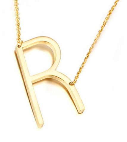 Large 925 Sterling Silver Gold Plated Initial Necklace, Assorted
