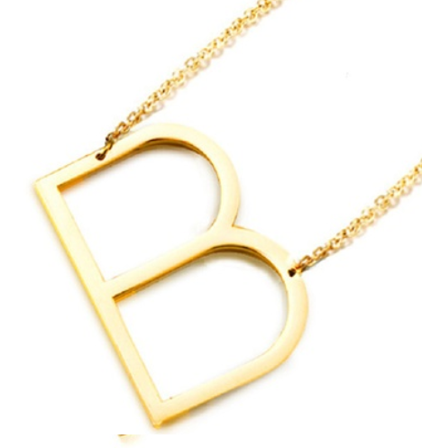 Large 925 Sterling Silver Gold Plated Initial Necklace, Assorted