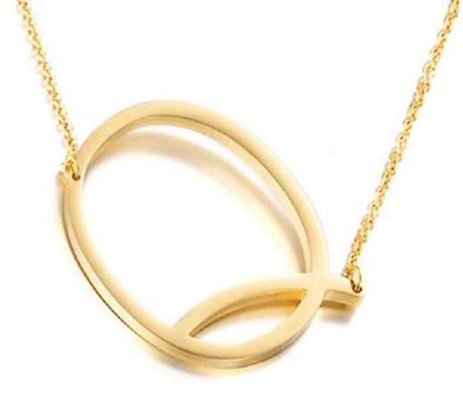 Large 925 Sterling Silver Gold Plated Initial Necklace, Assorted