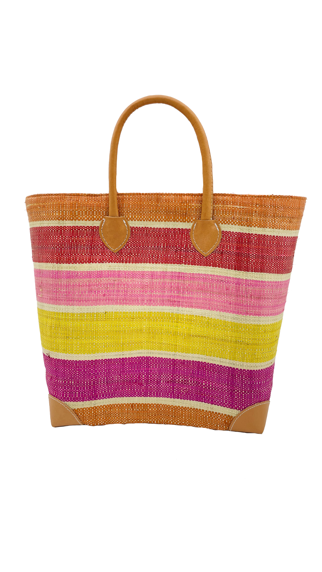 Rayo Stripes Straw Basket Bag