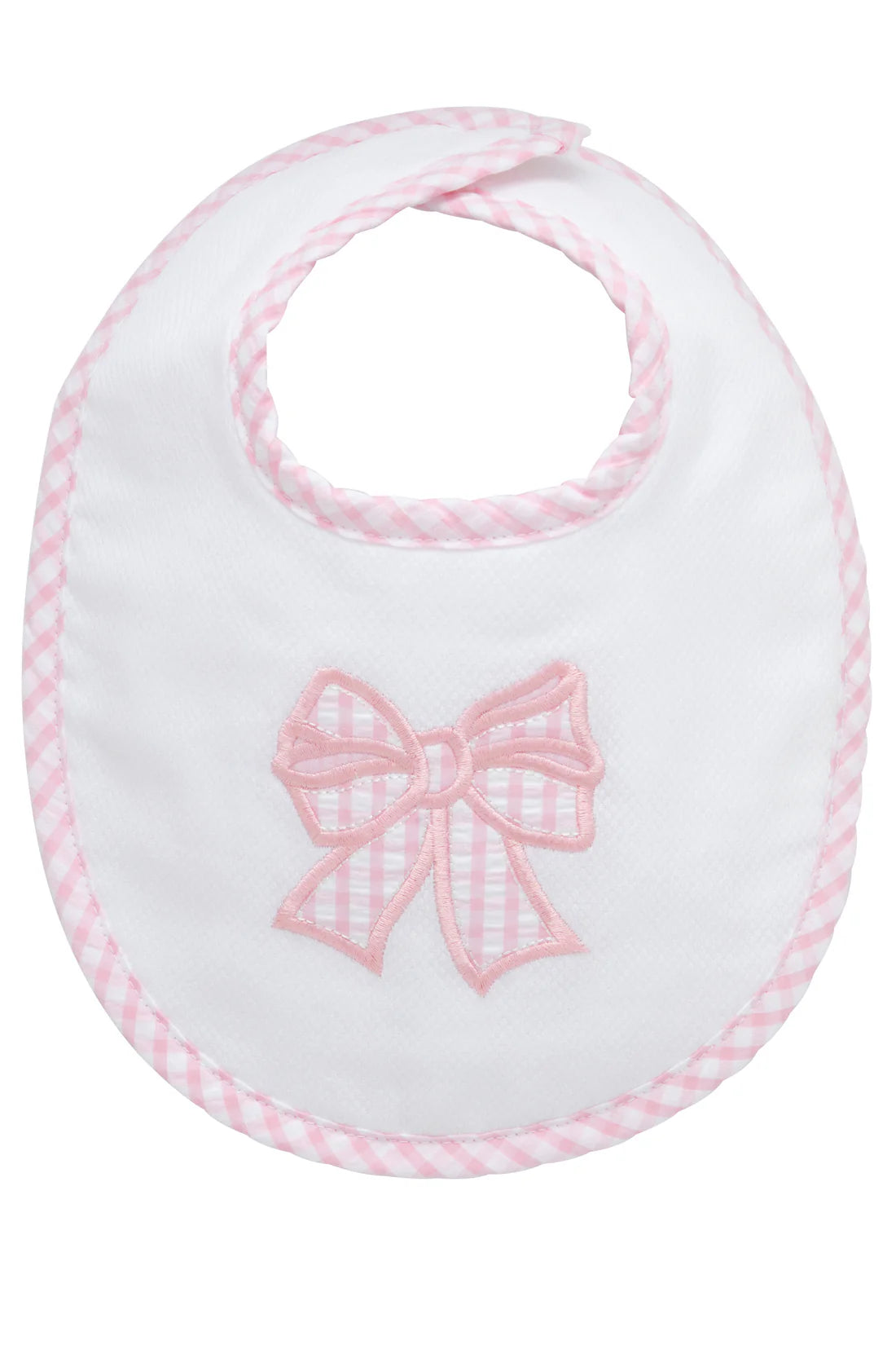 Pink Bow Applique Bib