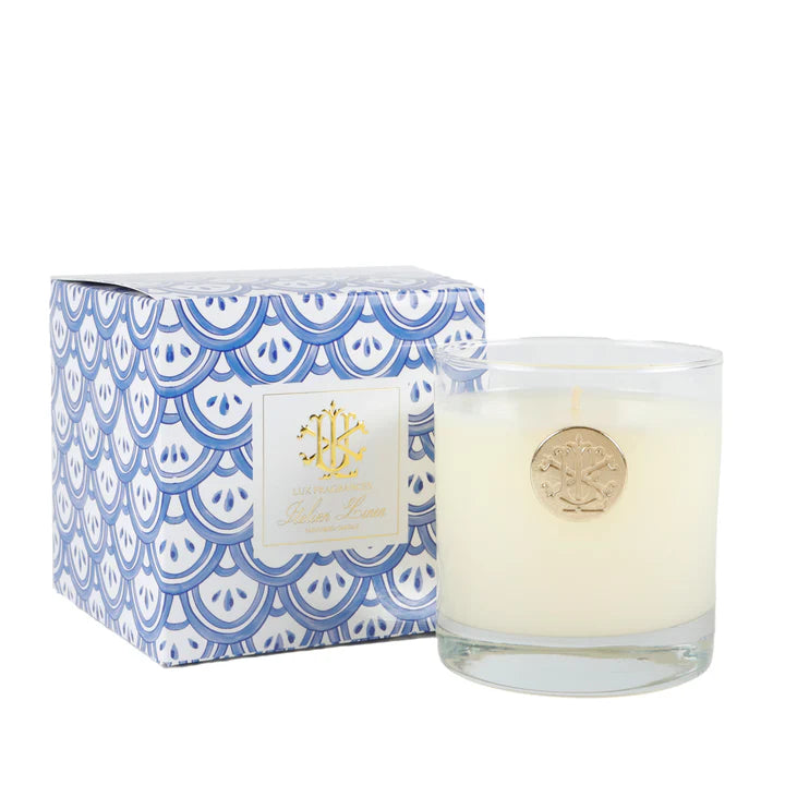 Italian Linen 8oz Blue and White Designer Box