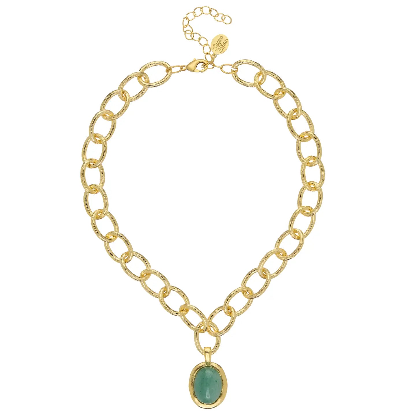 Cabochon Loop Chain Necklace, Assorted Colors