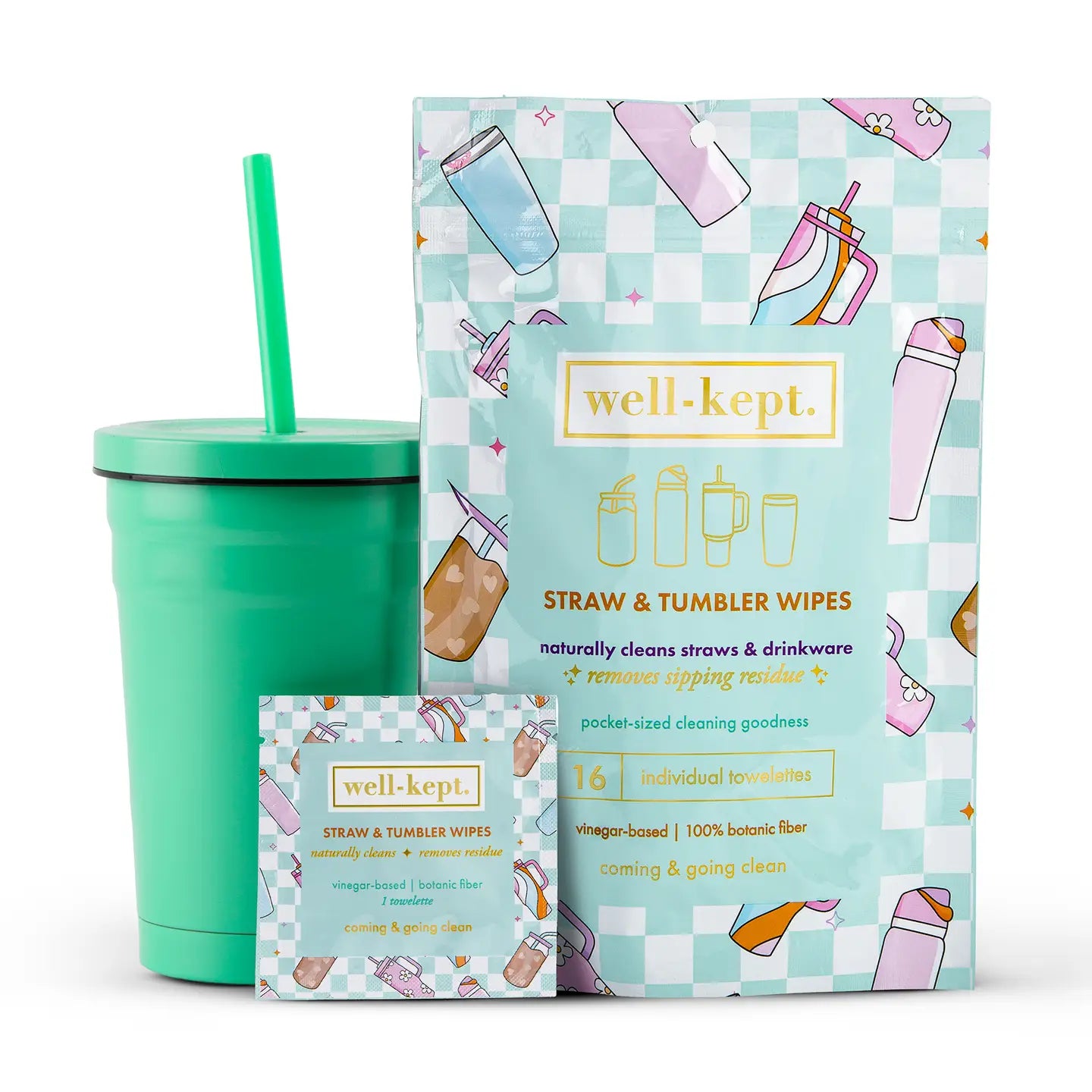 Straw + Tumbler Wipes - 16 Count