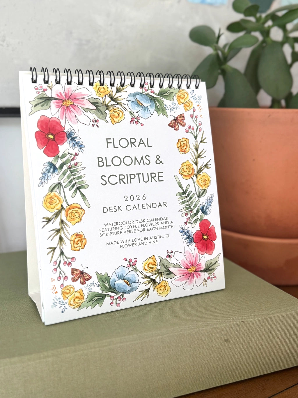 2026 Floral Blooms and Scripture Desk Calendar