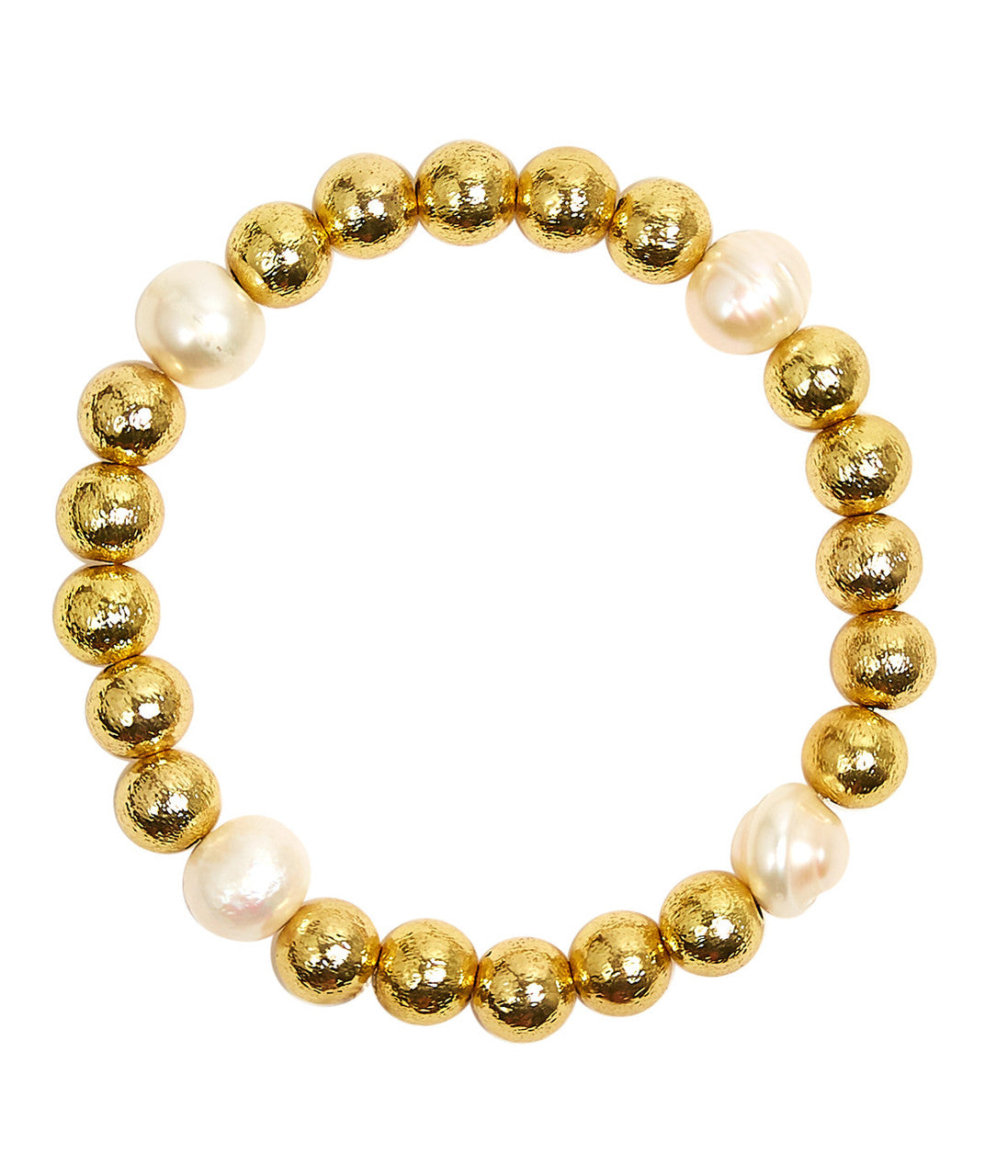 Georgia Gold and Fresh Water Pearl Beaded Bracelet