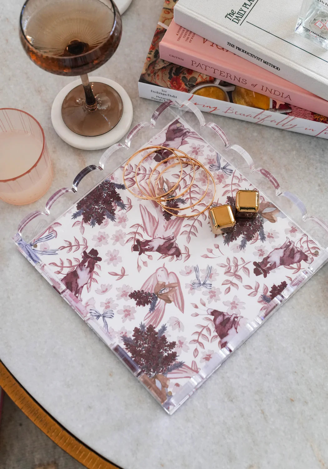 Howdy Acrylic Scalloped Tray