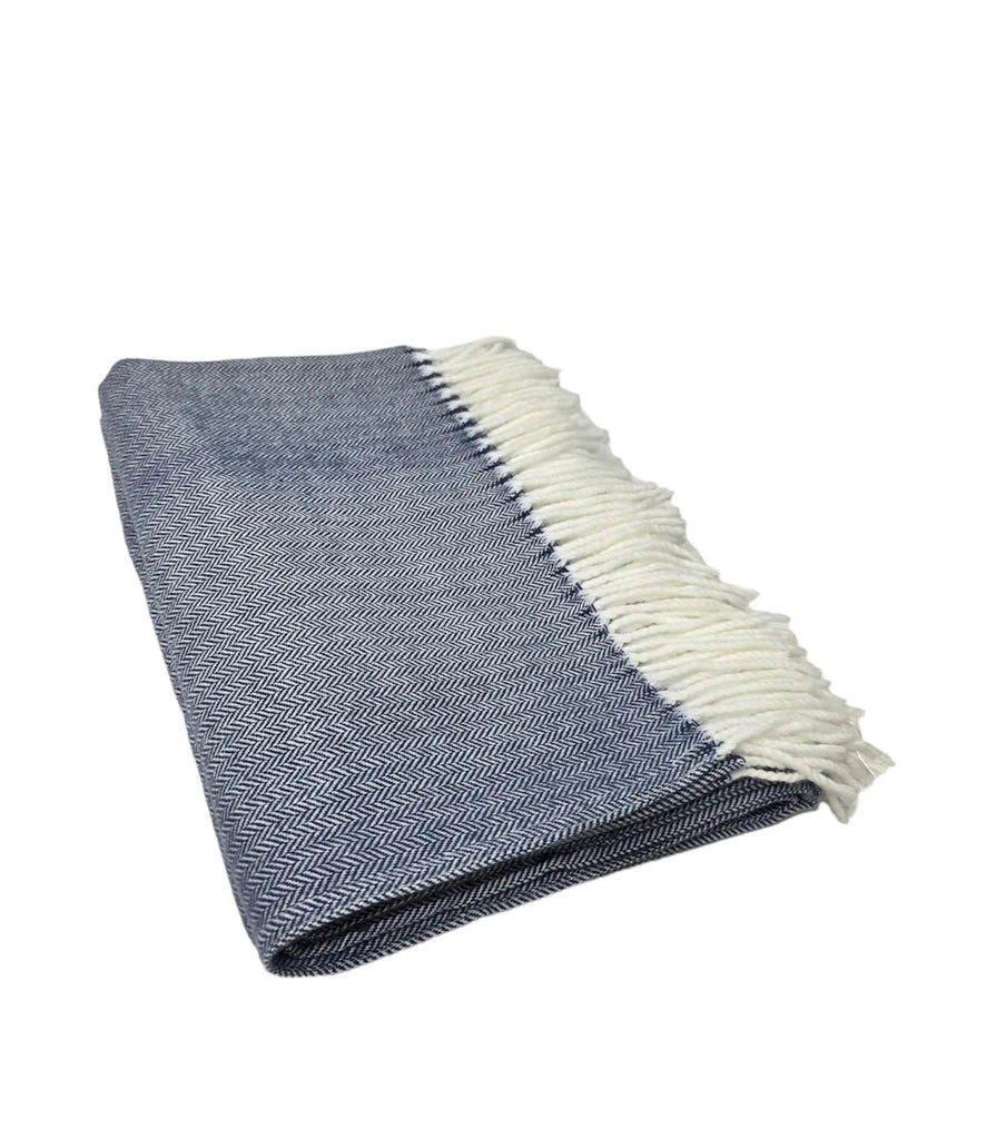Fringed Herringbone Throw, Assorted Colors