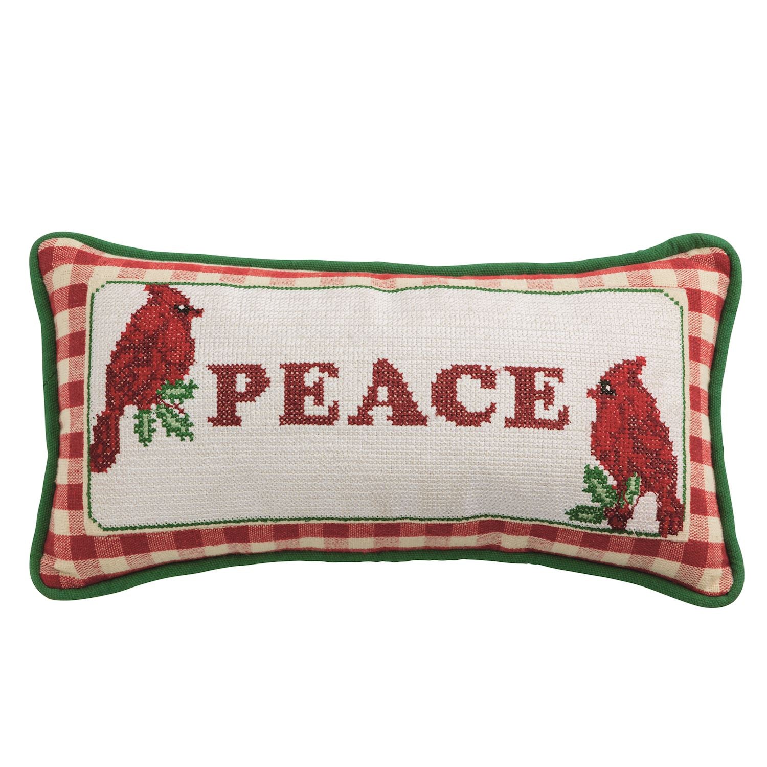 Lumbar Cardinal Needlepoint Pillow