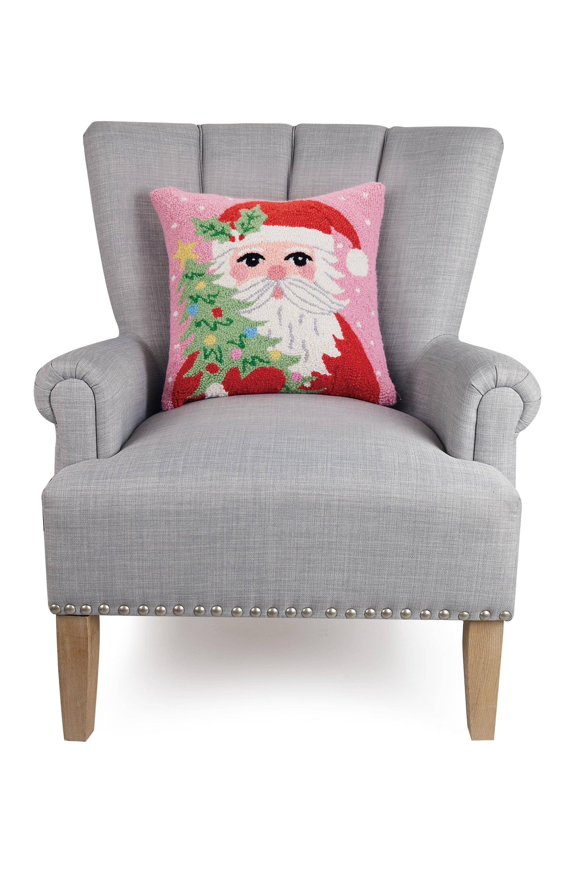 Santa Holding Tree Hook Pillow