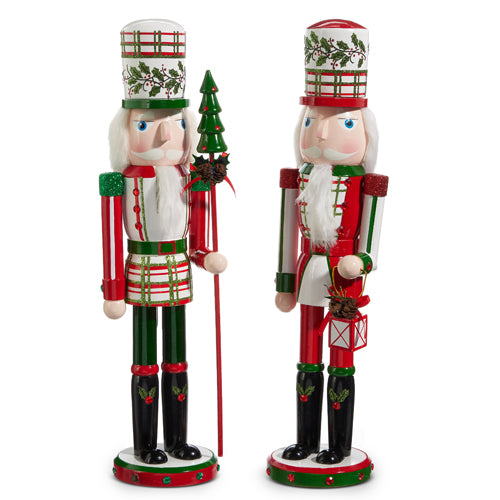 Plaid and Holly Nutcracker