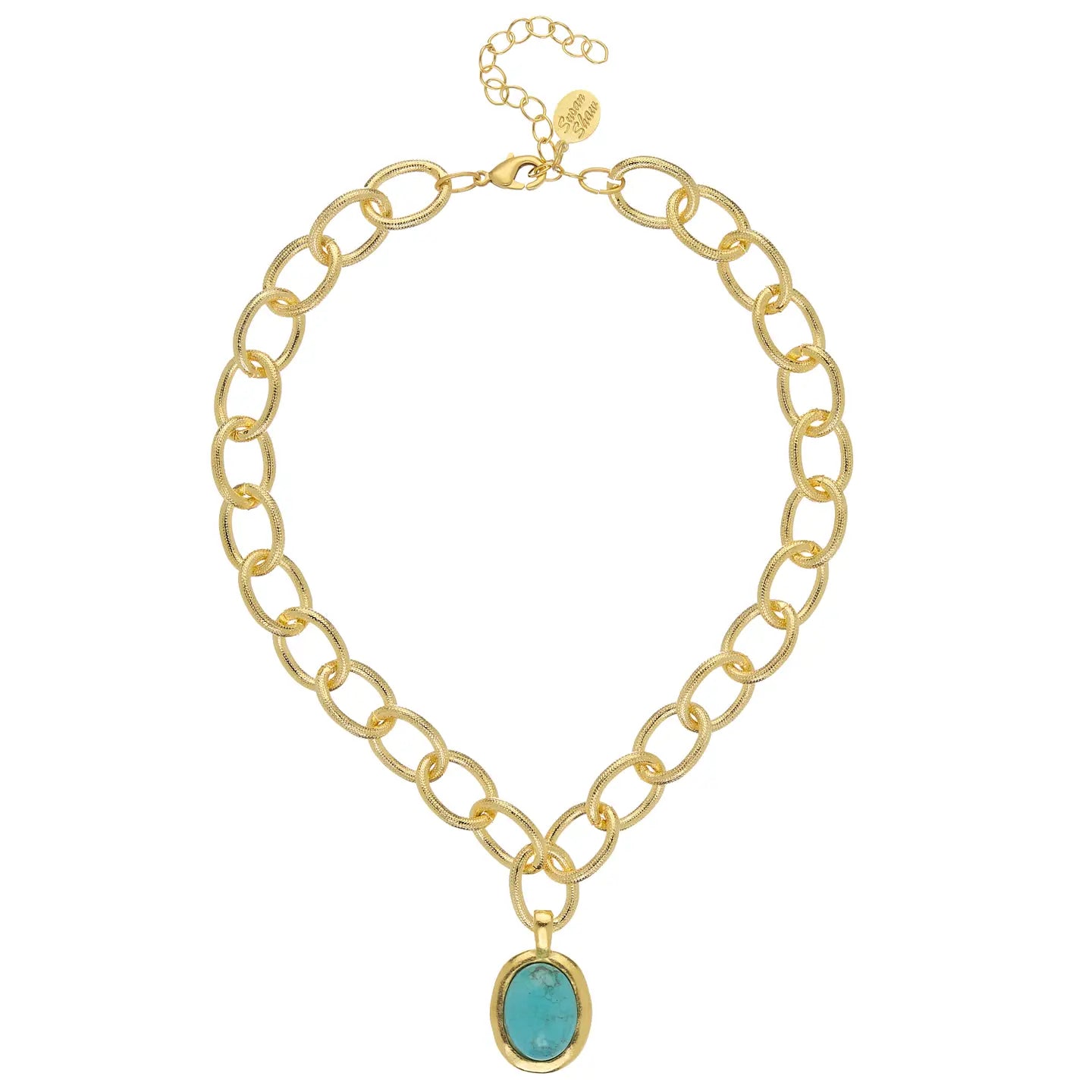 Cabochon Loop Chain Necklace, Assorted Colors