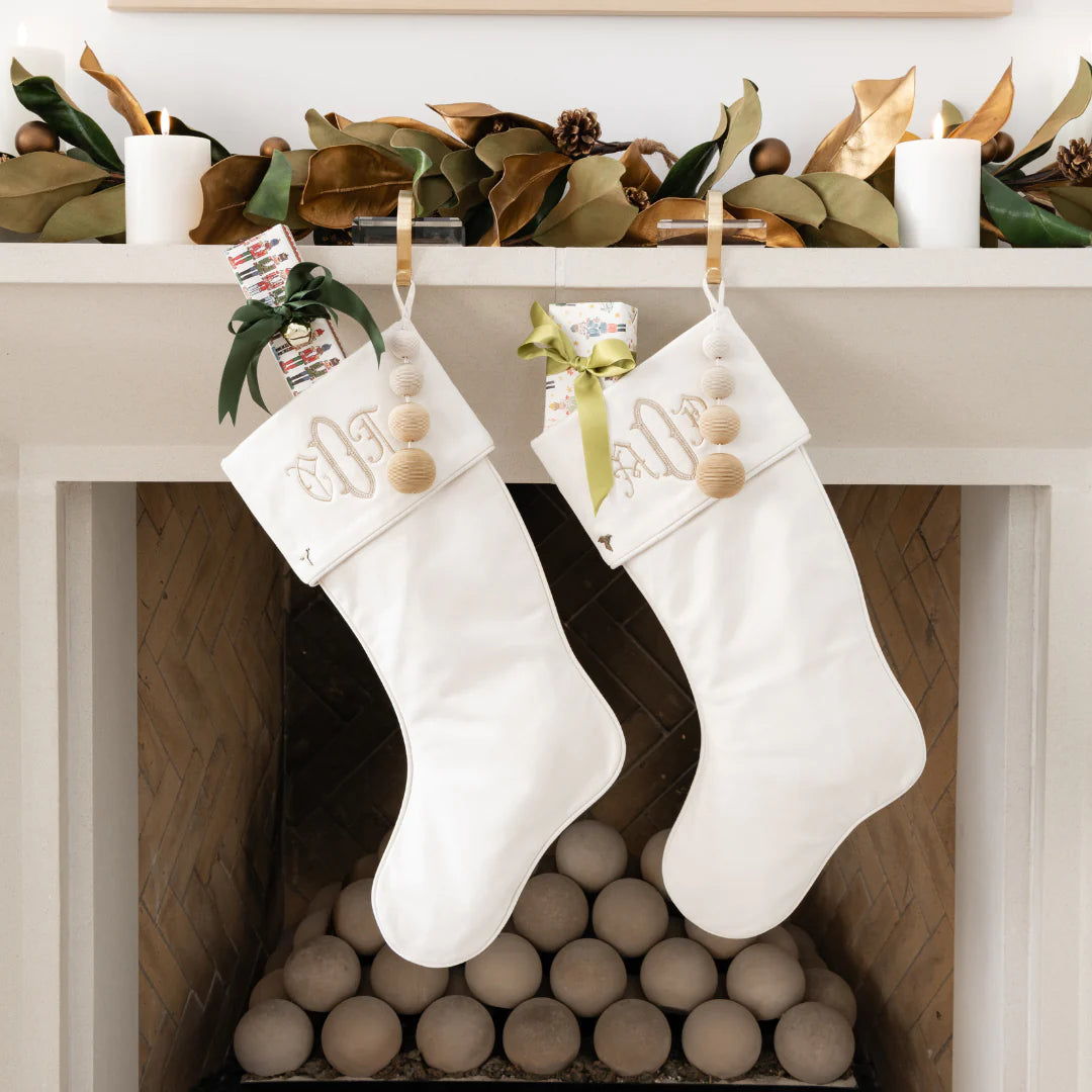 Fig & Dove Ivory Christmas Stocking with Cuff